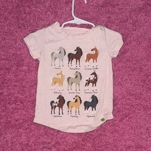 Kids Horse Print T-Shirt - Pink
